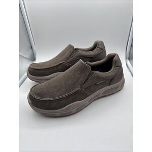 Mens Skechers Relaxed Fit Air Cooled Memory Foam Slip On Size 9.5 Light Brown